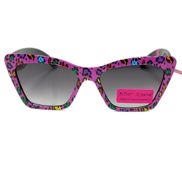 NWT Betsey Johnson Strike a Pose 80\'s Cat Eye Leopard Print Colorful Sunglasses main image 10